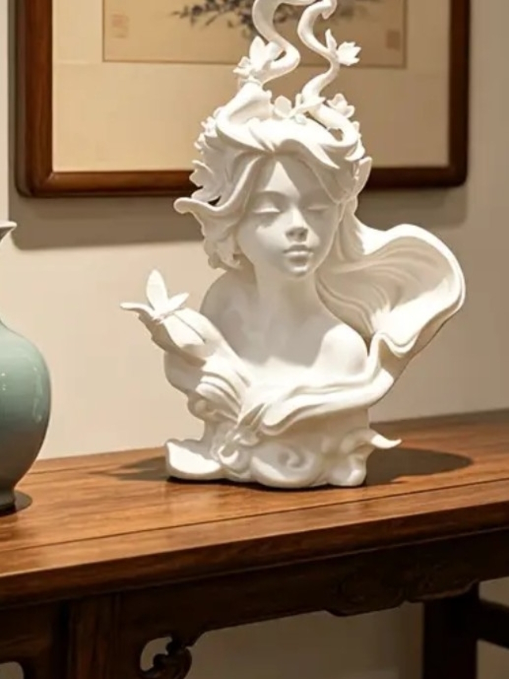 Artistic Floral Woman Ornament -3d Printed